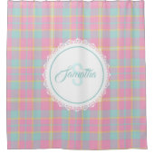 Monogramm-Duschvorhang - Frühjahr Kariert {S2D16} Duschvorhang (Vorderseite)