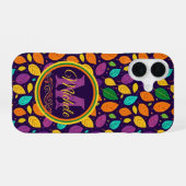 Monogramm dynamische Herbstleaves iPhone 16 Hülle (Rückseite (Horizontal))