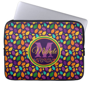 Monogramm dynamische Herbstleaves Laptopschutzhülle