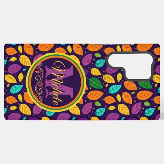 Monogramm dynamische Herbstleaves Samsung Galaxy Hülle (Rückseite (Horizontal))