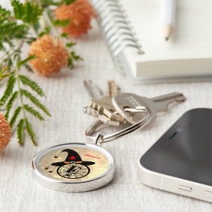 Monogramm E Halloween Himmel Hexe Spinnen Name Schlüsselanhänger