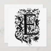 Monogramm E Initial Black and White Cupid Muster (Vorne/Hinten)