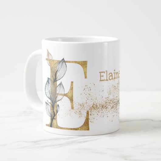 Monogramm "E" Jumbo-Tasse-Suppeneis Jumbo-Tasse (Vorderseite Links)