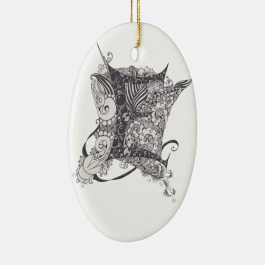 Monogramm E Keramik Ornament (Rechts)