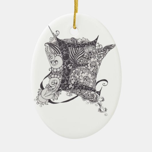 Monogramm E Keramik Ornament (Vorne)