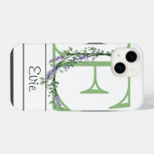 Monogramm E Lavendel Eukalyptus Case-Mate iPhone H Hülle (Rückseite (Horizontal))
