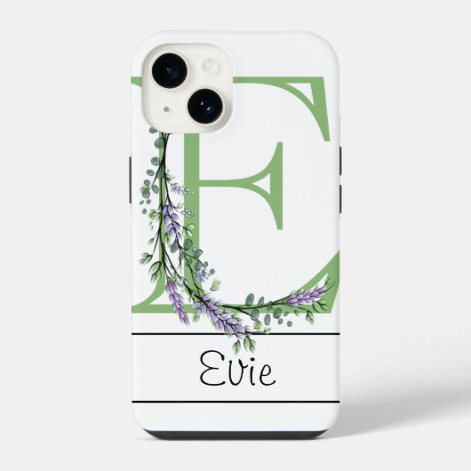 Monogramm E Lavendel Eukalyptus Case-Mate iPhone H Hülle (Rückseite)
