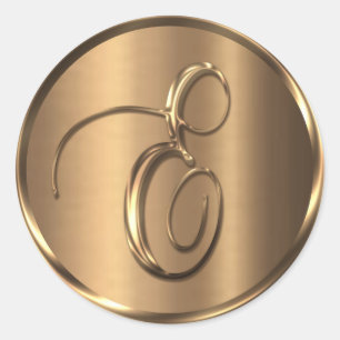 Monogramm E NONMETALLIC Bronze-Umschlag Aufkleber