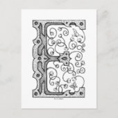 Monogramm E Postkarte (Vorderseite)