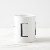 Monogramm E Schwarz-Weiß Moderner Kaffeebecher Kaffeetasse (Mittel)