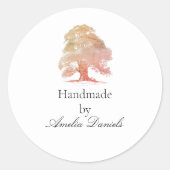 Monogramm Eichenbaum handgefertigt mit rechteckige Runder Aufkleber (Vorderseite)
