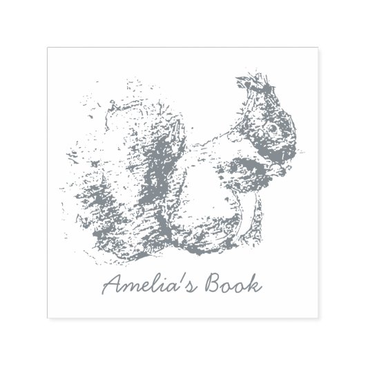 Monogramm Eichhörnchen Dieses Buch gehört Permastempel (Design)