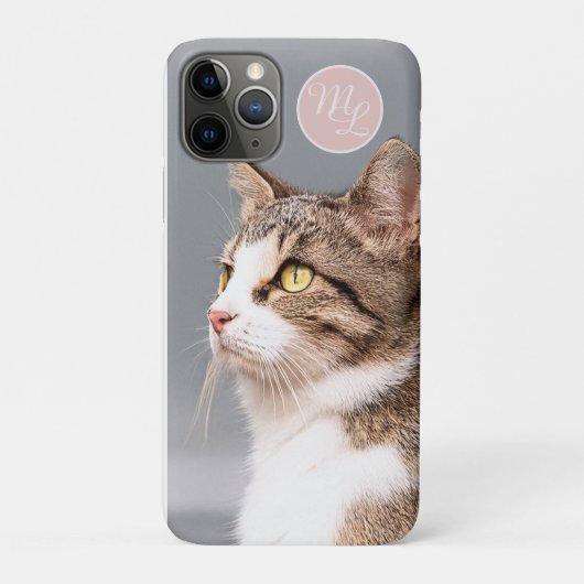 Monogramm eigenes Katzenfoto Case-Mate iPhone Hülle (Rückseite)