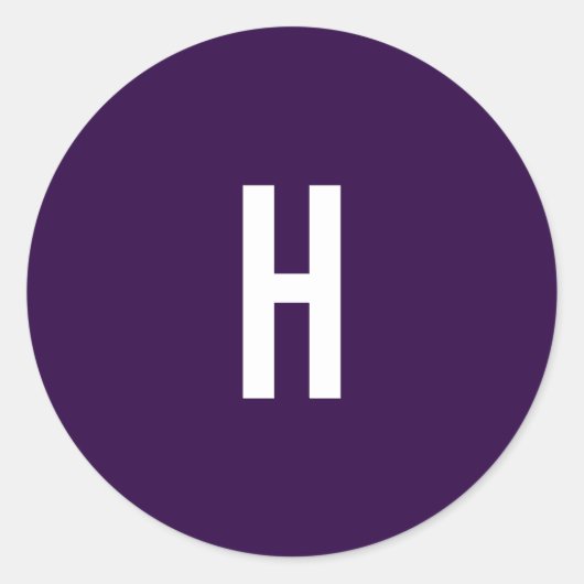 Monogramm Eigenname Initial Minimalistisch Mittern Runder Aufkleber (Vorderseite)