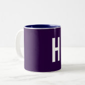 Monogramm Eigenname Initial Minimalistisch Mittern Zweifarbige Tasse (Vorderseite Links)
