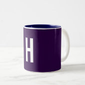 Monogramm Eigenname Initial Minimalistisch Mittern Zweifarbige Tasse (VorderseiteRechts)