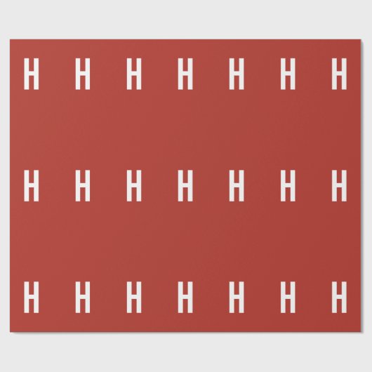 Monogramm Eigenname Initiale Minimalist Brick Rot Geschenkpapier (Flach)