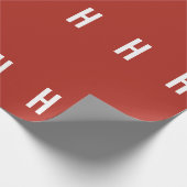 Monogramm Eigenname Initiale Minimalist Brick Rot Geschenkpapier (Ecke)