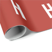 Monogramm Eigenname Initiale Minimalist Brick Rot Geschenkpapier (Rolleneckpunkt)