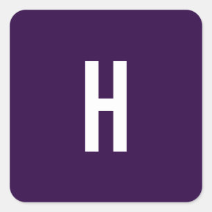 Monogramm Eigenname Initiale Minimalistisch Mitter Quadratischer Aufkleber