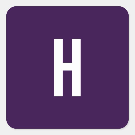 Monogramm Eigenname Initiale Minimalistisch Mitter Quadratischer Aufkleber (Vorderseite)