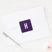 Monogramm Eigenname Initiale Minimalistisch Mitter Quadratischer Aufkleber (Umschlag)
