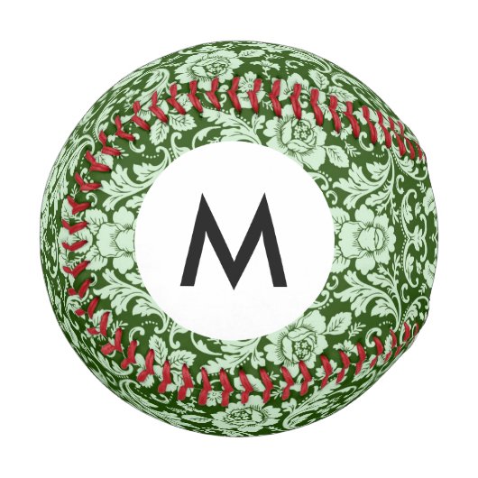 Monogramm Ein antiker Blumendampfer Baseball (Vorderseite Links)