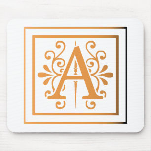 MONOGRAMM EIN GOLD, ZUM VON VON STEIGUNG ZU MOUSEPAD