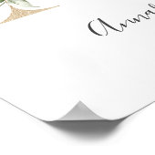 Monogramm Ein rosa weißes, blumengelbes Kinderzimm Poster (Ecke)