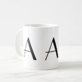 Monogramm eine moderne Kaffee-Schwarzweiss-Tasse Kaffeetasse (Vorderseite Links)