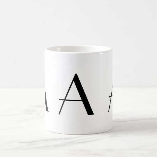 Monogramm eine moderne Kaffee-Schwarzweiss-Tasse Kaffeetasse (Mittel)