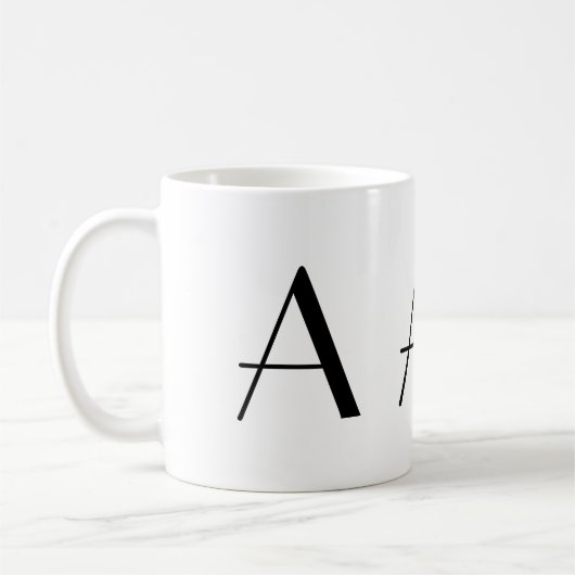 Monogramm eine moderne Kaffee-Schwarzweiss-Tasse Kaffeetasse (Links)