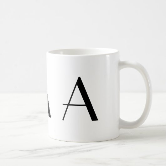 Monogramm eine moderne Kaffee-Schwarzweiss-Tasse Kaffeetasse (Rechts)