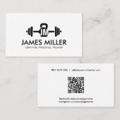 Monogramm eines coolen Fitness-Trainers Visitenkarte (Vorne/Hinten)