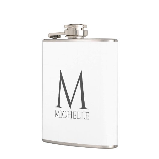 Monogramm eines Minimalistischen, einfachen, weiße Flachmann (Links)