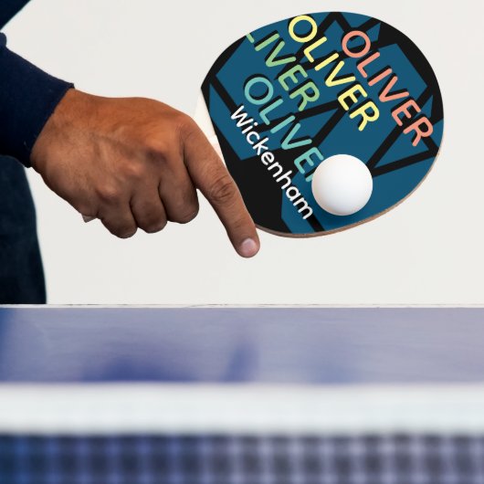 Monogramm eines modernen replizierten Farbnamens Tischtennis Schläger (InSitu)