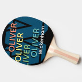 Monogramm eines modernen replizierten Farbnamens Tischtennis Schläger (Seitenansicht)