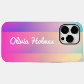 Monogramm eines modernen rosa Farbblocknamens Case-Mate iPhone Hülle (Rückseite (Horizontal))