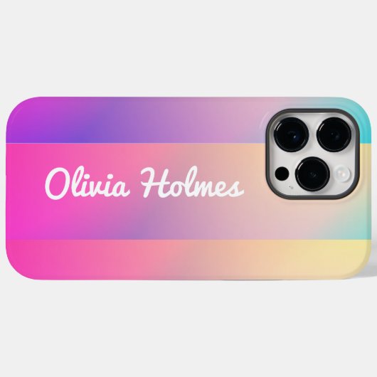 Monogramm eines modernen rosa Farbblocknamens Case-Mate iPhone Hülle (Rückseite (Horizontal))