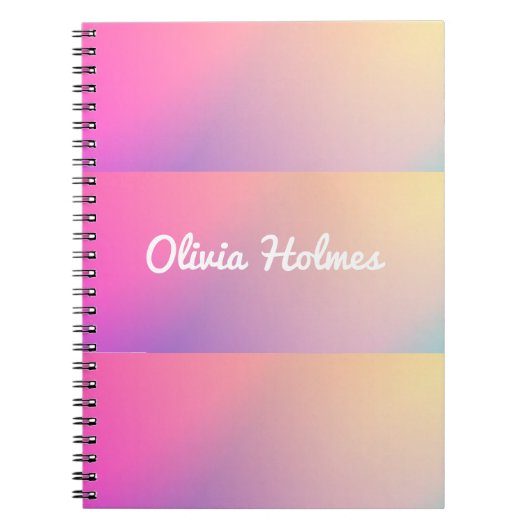 Monogramm eines modernen rosa Farbblocknamens Notizblock (Vorderseite)