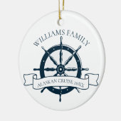 Monogramm eines Nautical Wheel für benutzerdefinie Keramik Ornament (Links)