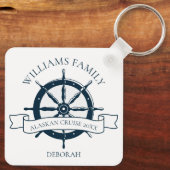 Monogramm eines Nautical Wheel für benutzerdefinie Schlüsselanhänger (Rückseite)