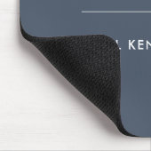 Monogramm Einfach Elegant Klassisch Navy Blau Weiß Mousepad (Ecke)