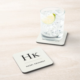 Monogramm Einfach Elegant Minimalistisch Elfenbein Getränkeuntersetzer