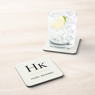 Monogramm Einfach Elegant Minimalistisch Elfenbein Getränkeuntersetzer