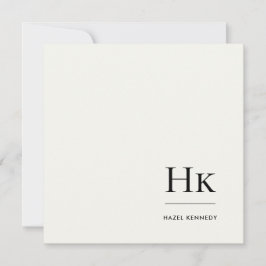 Monogramm Einfach Moderne monogrammierte Elfenbein Mitteilungskarte