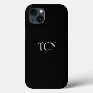 Monogramm Einfach Schwarz Grau Minimalistisch iPhone 13 Hülle