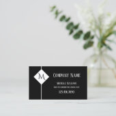 Monogramm Einfach Schwarzweiß Beruflich Visitenkarte (Stehend Vorderseite)