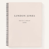 Monogramm Einfache Blindpinke Personalisierter Nam Notizblock (Vorderseite)