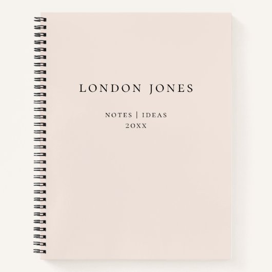 Monogramm Einfache Blindpinke Personalisierter Nam Notizblock (Vorderseite)